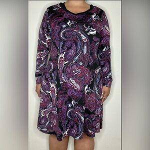 LuLaRoe Paisley Long Sleeve Dress – Size XL – NWT – With Pockets